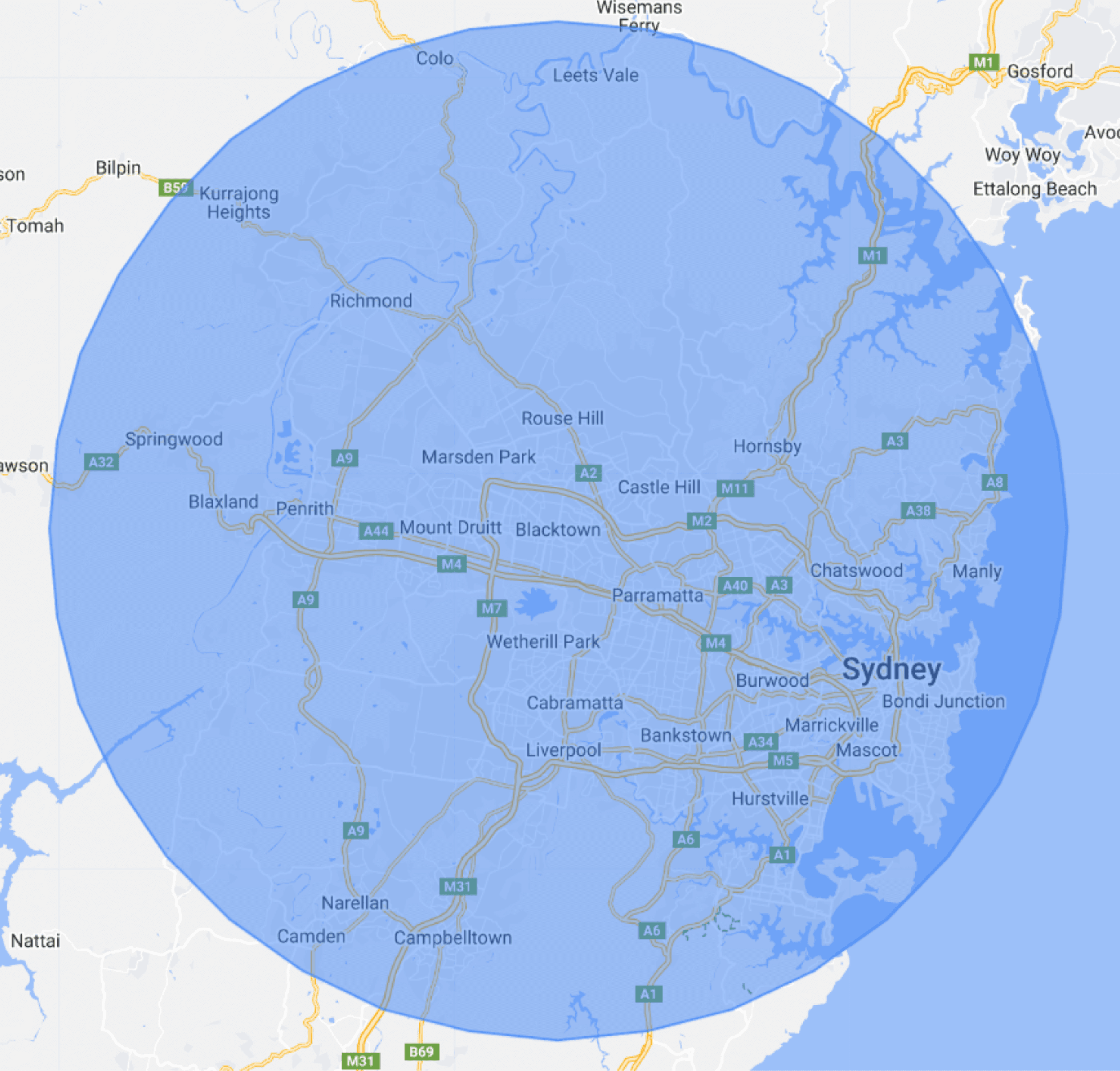 Map | Whipco Nang Delivery Sydney